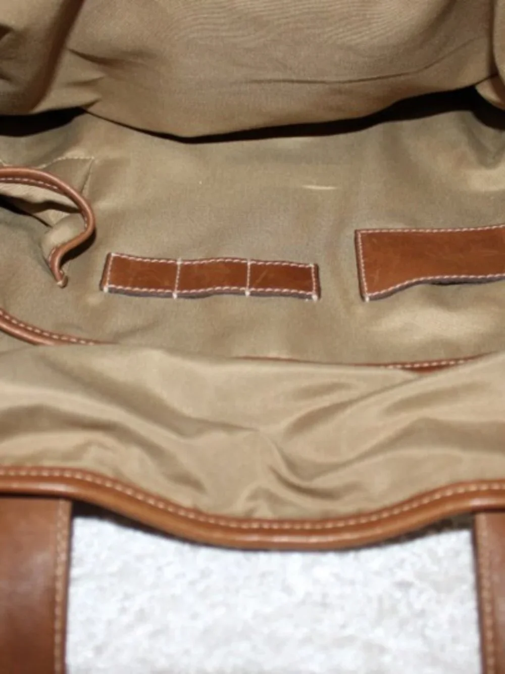 Vintage Coach 5775 Large Canvas Leather Tote Tan Brown Buckle Shoulder Bag